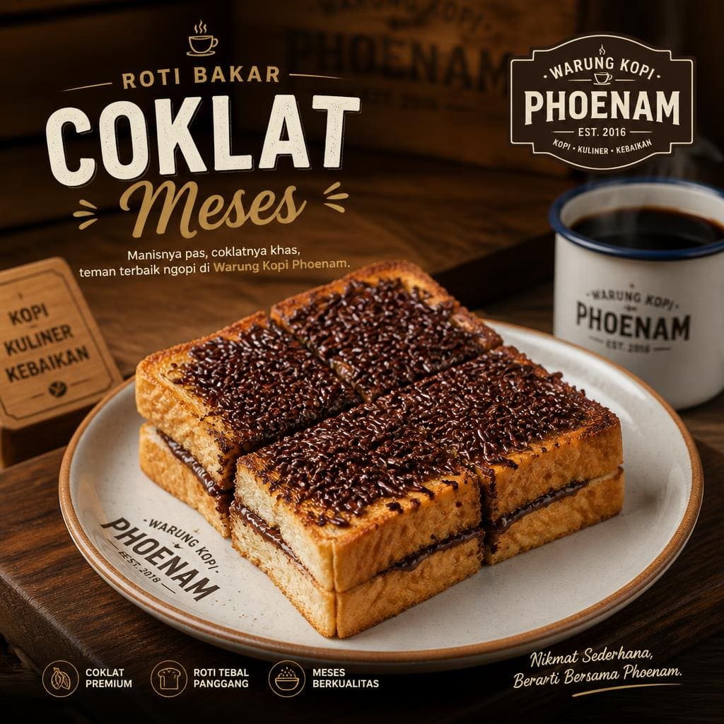 Roti Bakar Coklat Meses Warkop Phoenam